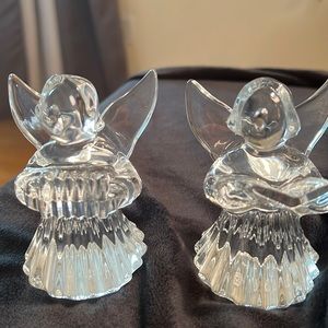 Baccarat French Crystal Nativity angels Playing Instruments